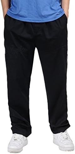 Spring Summer Fertilizer Men Loose Pants Fat Man Overalls Cotton Casual Trousers black 6XL