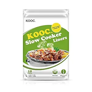 KOOC Premium Slow Cooker Liners, BPA Free,13 x 21 Inch, fits 5QT to 8.5QT, 10 Count