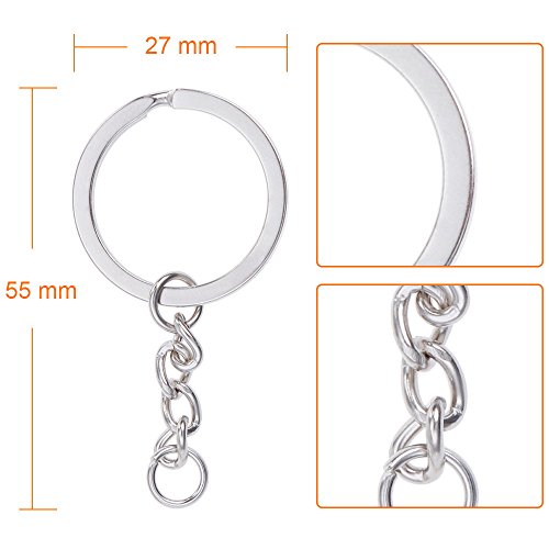 Lictin 20 Kleine Abnehmbare Drehverschlüsse für Schlüsselringe und 20 Silber Schlüsselkette für DIY - 2