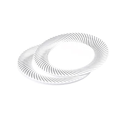 Viphome 6ASJ055AG Lot de 6 Assiettes Blanc/Argent 23 cm