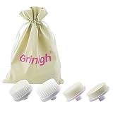 Electic Face Cleaning Brush Head Replacements Kits Grinigh® 4-Pack With Protable Bag - For Daily Face Cleaning