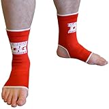 XS RED DUO MUAY THAI KICKBOXING MARTIAL ARTS MMA SPORTS ANKLE SUPPORT ANKLETS
