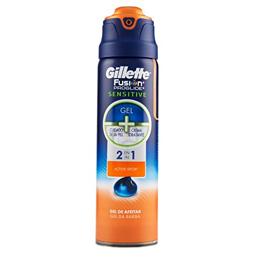 Gillette Fusion ProGlide Sensitive 2 en 1 Active Sport Gel De Afeitado - 170 ml