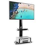 ▶ GIRATORIO Y ALTURA AJUSTABLE - Pueden girar la pantalla de tv 45° a la izquierda o a la derecha respectivamente y ajustar la altura 3 veces de 1200 a 1320 mm para proporcionarle un mejor ángulo de visión.