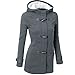 Produktbild Elecenty Damen Lange Wintermantel Mit Kapuze Windbrecher Sweatshirt Mantel Outwear Winterjacke Sweatjacke Parkajacke Jacke Steppjacke Outdoorjacke Übergangsjacke Trenchcoat (XXXXL, Dunkelgrau)