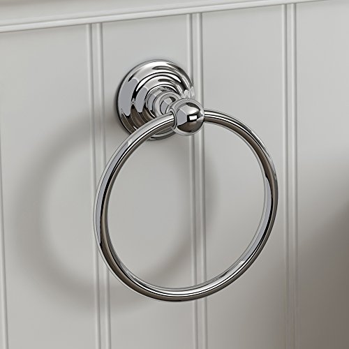 iBathUK Traditional Chrome Towel Ring Holder Wall Mount Round Bathroom