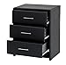 Produktbild Nachttisch Monterey 3 Schubladen Schwarz 50 x 43 x 62 cm