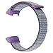 Produktbild Muium Für Fitbit Charge 3, Nylon Mode Uhrenarmbandgurt Einstellbar Armband Casual Sport Uhrenarmband Handgelenk Ersatzband Zubehör Kompatibel für Fitbit Inspire Uhr (Violett)