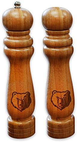Coopersburg Nba Memphis Grizzlies Bamboo Salt and Pepper Grinder Set, Natural, 4" x 2" x 9"