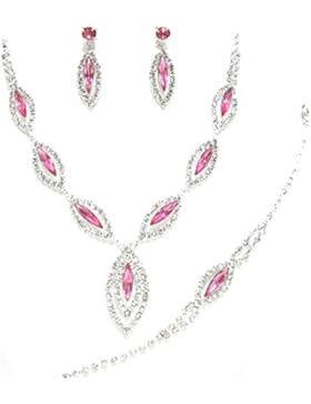 Schmuckanthony Best Seller Hochzeit Brautschmuck Schmuckset Kette Armband Ohrringe Kristall klar Transparent Acryl...