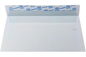 BLASETTI - Busta per Spedizione formato 11x23cm PRIVACY. Busta con intagli antieffrazione per lettere, Conf. 500 pz, Colore Bianco, Lembo autoadesivo con striscia protettiva, Sagoma a tasca, Carta 90g