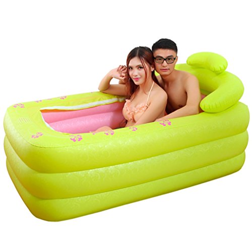 Preisvergleich Produktbild Aufblasbare Badewanne Badewanne für Erwachsene Paar Badewanne Babybadewanne pink grün kein Geruch grünes PVC-Material Falten Verdickung dreidimensionaler Druck Hauswanne Kinderbecken ( Color : Green )