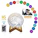 Produktbild 3d Mondlampe mit Foto Personalisiert LED 16 Farben Touch Control Nachtlicht 3D Gedruckt USB Wiederaufladbare Tischlampe für Kinder Mutter Vatertag Geschenk (10/14/18 cm)