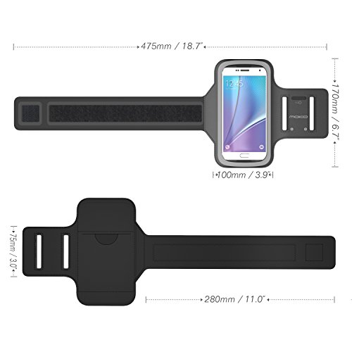 MoKo Huawei P9 / P8 / P8 Lite Armband – Sweatproof Joggen Laufen Sport Armband Handy Hülle Schutzhülle Tasche Case + Schlüsselhalter Kopfhörer Anschluss für Smartphone bis zu 5.5 Zoll, Schwarz - 7