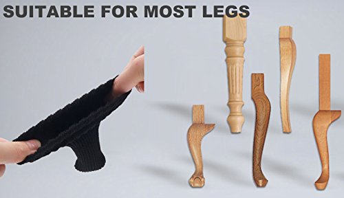 Meta-U® 24pcs stricken Möbel Wollsocken – Stuhl Bein Floor Protector-Pads (Schwarz) - 3