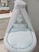 10 pcs Set - wicker crib moses basket bassinet including complete furnishings, Modell:blue - big wheels