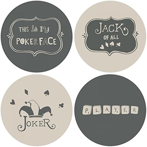 Set of 4 Shruti Humourous Bar Poker Coasters - Lisa Buckridge design