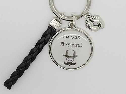 Portes Clés Personnalisable ou Bijou de Sac Cadeau Original pour Annonce Grossesse Papi