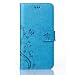 Produktbild Samsung Galaxy Grand Prime Hülle, QUENJOY® Schmetterling Series Book Type Slim Fit Soft Silikon Magnetverschluss Schutzhülle PU Leder Hülle Flip Wallet Case Kunstleder Tasche Cover mit Standfunktion und Kartenfächer für Samsung Galaxy Grand Prime SM-G530/G531 5 Zoll,Blau