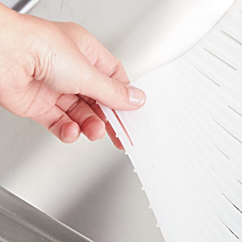 mDesign Silikon Spülbeckeneinlage – Farbe: Transparent – Schutzmatte für Küche und Bad – Einlage für Ihr Spülbecken – Größe: 40.6cm x 31.75cm - 3