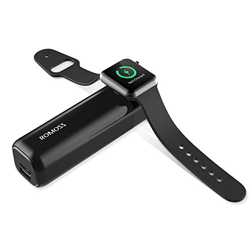 Romoss Caricabatterie Portatile Compatibile con Apple Watch 5000mAh e Supporto Compatibile con Apple Watch Station, Dual Output 2.1A Compatibile con Apple Watch e Smartephones