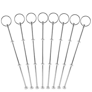 8 Sets silberfarbe Metallstange Mittellochausstech Tier Stand 2 bis 3