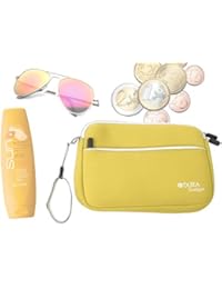 DURAGADGET Estuche / Neceser De Neopreno Amarillo Para Guardar Sus Accesorios Para La Playa / Piscina / Nieve | Alta Calidad