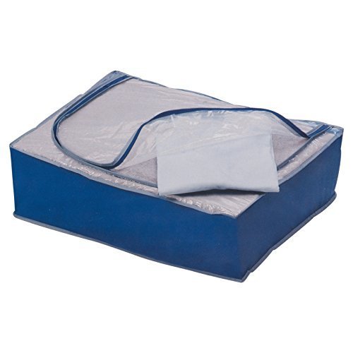 Zur Aufbewahrung unter dem Bett Bettbezug Kissen Kleidung Betten Organizer Tasche einfachen Zugang Reißverschluss Box, blau, Small: 55 x 45 x 15cm