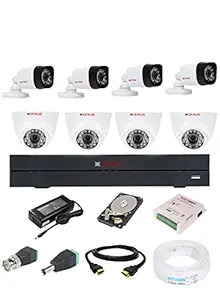 CP PLUS Bluetooth 1080p HD 8 Channel DVR, 1 Outdoor Camera 2.4 MP Indoor Camera, 1TB Toshiba Surveillance Hard Disk and 3 Year Plan, White