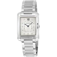 Cartier Women's Steel Bracelet & Case Sapphire Crystal Swiss Quartz Silver-Tone Dial Analog Watch W4TA0004