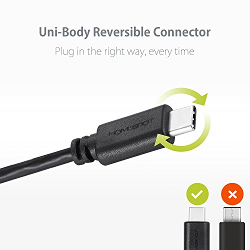 HomeSpot USB 3.1, 20 cm kurzes USB-C auf USB Type-C Kabel, beidseitig einsteckbar, für Apple New MacBook, Chromebook Pixel, Nokia N1, Nexus 6P, Nexus 5X, Oneplus 2 usw. - 2