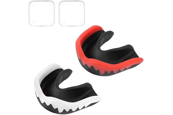 Flintronic Sport tandskydd, sport munskydd, 2 stycken munskydd, med bärbar hygienlåda, för rugby, boxning, kampsport, hockey, MMA, Taekwondo och mer, vuxna