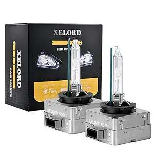 XELORD D3S HID Bulbs 6000K Diamond White 35W 12V Car HID Xenon Headlight Replacement Bulb for High or Low Beam - Upgrade Version - 2 Lamps