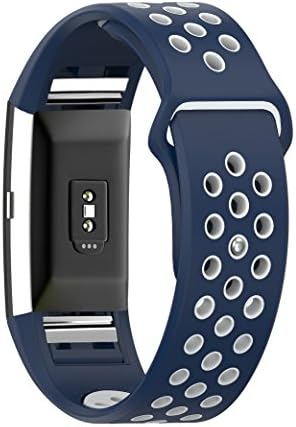 Watchband, Electric Accessory Fitness Activity Tracker Accessory Silicone Watch Band Bracelet Strap for Fitbit Charge 2 (Gray &amp; Blue)