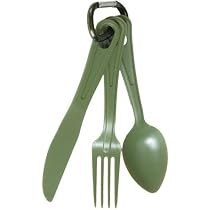 Mil-Tec Posate Militari In Acciaio Inox - Set Forchetta E Cucchiaio Da Campeggio, Grigio, Unisex