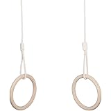 Gym Rings/Flying Rings - 2-in-1 Multifunctional Trapeze Swing with Wooden Rings - Trapeze for Hanging - Supports up to 100 kg