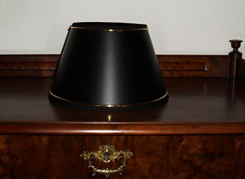 Designer Lampenschirm Schwarz konische Form Goldkante Ø 25 bis 40cm (SCHWARZ 20*30*18cm) - 7
