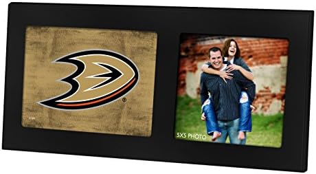 KH Sports Fan 1003101639 16"X8" Anaheim Ducks Colored Logo Black Single NHL Photo Frame