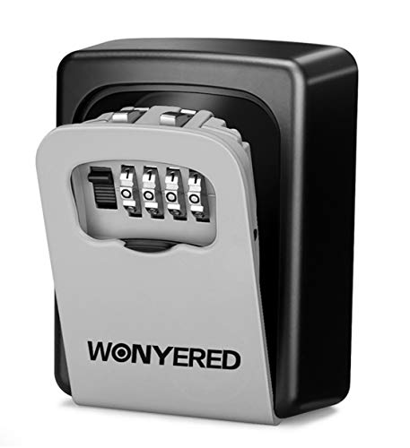 Wonyered - Caja de cerradura para llaves, combinación de llaves, montaje en pared para compartir llave segura