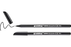 edding 1200 Feutre de coloriage pointe fine - noir - 2 stylos - pointe ronde 1 mm - stylo pour ecriture, dessin, coloriage