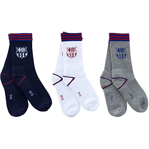 Fc Barcelone 3 x Paire de Chaussettes Barca - Collection Officielle Taille Adulte Homme