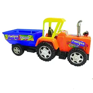 FunSiper Tractor Toys for Boys Big Size Large with Tractor Trolley Push and Go Farmer Tractor Toys Car for Kids (Color As Per Availability)