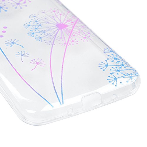 Badalink Hülle für Samsung Galaxy J3 2016 Silikon Handy Hülle Schutzhülle Löwenzahn Muster Ultra Slim Weich TPU Gummi Bumper Case Protective Back Soft Case Cover Schale Tasche Skin - 5