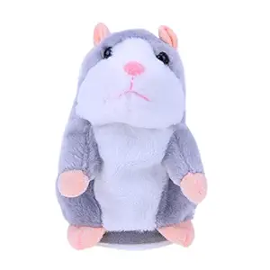 Jokereader Creative Talking Hamster Plush Toy Children Speak Talking Sound Record Toy Gray for Kids 2-12 Years All Toys