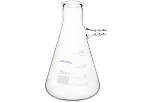 Labasics Glass 250 ml Heavy Wall Borosilicate Glass Filtering Flask, Bolt Neck with Tubulation, 250 ml
