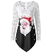 Produktbild Fröhliche Weihnachten!! SHOBDW Mode Damen Herbst Winter Wild V-Ausschnitt Weihnachten Spitze Panel Langarm Weihnachtsmann Drucken T-Shirt Tops Bluse Elegant Dünn Sweatshirt Freizeithemd