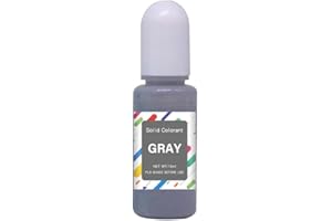 Surakey Colorant Résine époxy 17 Couleurs 10ml Pigment de Resine Epoxy Liquide Colorants à Base d'huile Colorant AB Pigment Concentrée pour Artisanat en Résine, Bougies, Cire de soja, Savon (Gris)