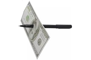 MilesMagic Magician's Pen Through Paper, Dollar, Bill, Poker Card Ultimate Money Penetration Misled Gimmick for Close Up Easy Mystery Magic Tricks, Black
