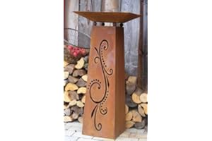 Rostikal Colonne de Fleurs avec Coquille 1,10m, de Rouille Jardinières Flora, Rouille Noble Colonne