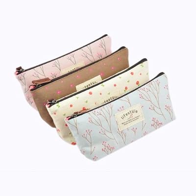 SODIAL(R) 4 crayon trousses en tissu Couleurs variees Pastorale